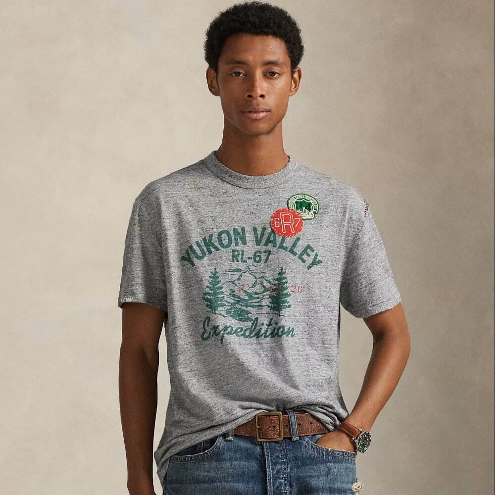 Polo Ralph Lauren Yukon Valley Expedition TeePatch/Flocked Ghost Deadstock NWT